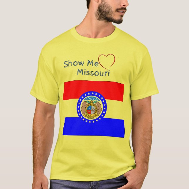 Camiseta Uni-sex 'Show me' Love Missouri Patriotic (Frente)