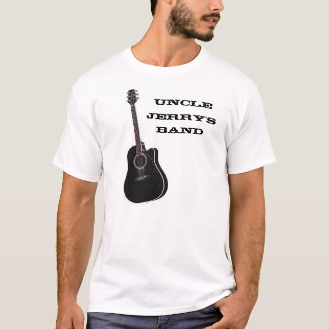 Camiseta União do tio Jerry - guitarra preta (Frente)