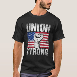 Camiseta União Forte EUA Bandeira Dia do Trabalho