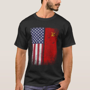 Camiseta União Soviética Bandeira Socialista Hammer Cccp Us