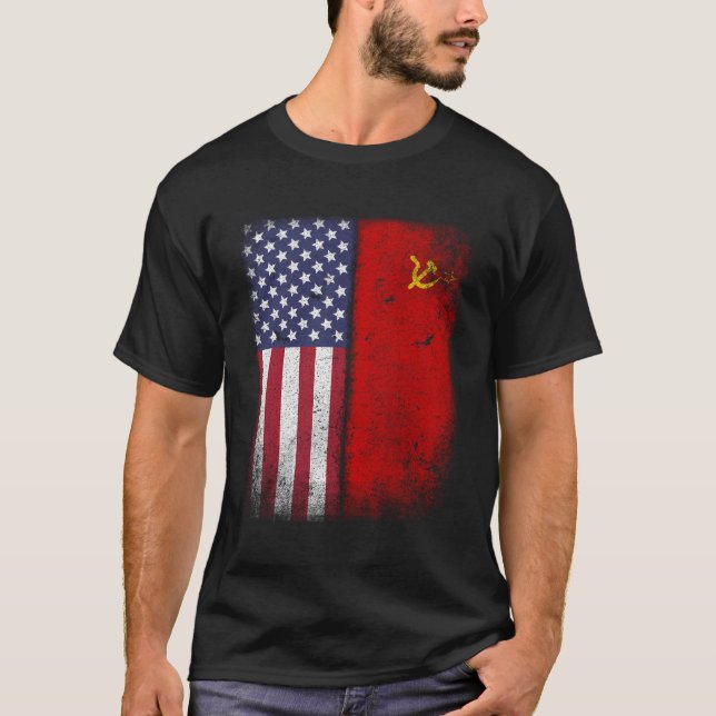 Camiseta União Soviética Bandeira Socialista Hammer Cccp Us (Frente)