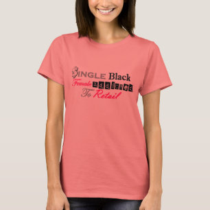 Camiseta Única fêmea preta viciado ao varejo