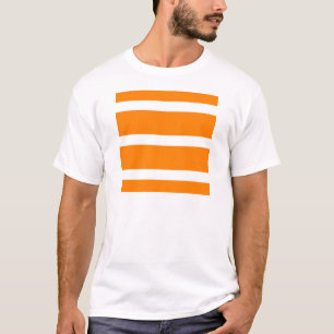 Camiseta Única listra - branco na laranja