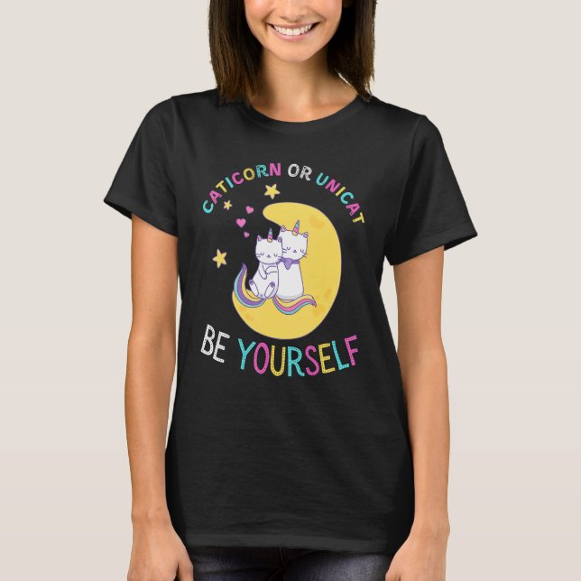 Camiseta Unicat Caticorn Medágico Cat Men Women Bo (Frente)