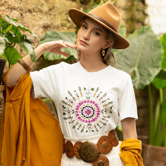Camiseta Único da Floral Pressionada Original por S. Frigui
