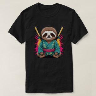 Camiseta Único Sloth Samurai Fund & Quirky Animal Warrior