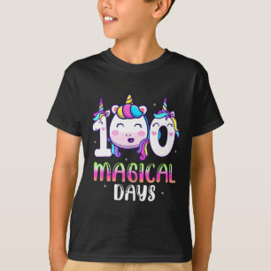 Camiseta Unicorn 100 Dias Mágicos Meninas Crianças 100 Dia 