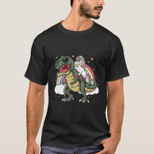 Camiseta Unicorn Andando Dinossaur Hoodie Trex Lover Rainbo