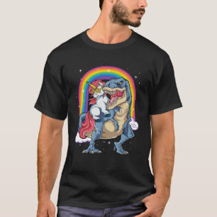 Camiseta Unicorn Andando Dinossaur rex Boys Crianças Menina