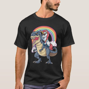 Camiseta Unicorn Andando Dinossauro T rex Boinas Meninas Ch