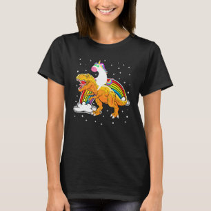 Camiseta Unicorn Andando T Rex Dinossaur Meninas Meninas Ho