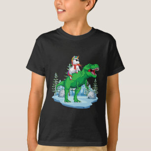 Camiseta Unicorn Andando T rex Natal Dinossauros Meninas