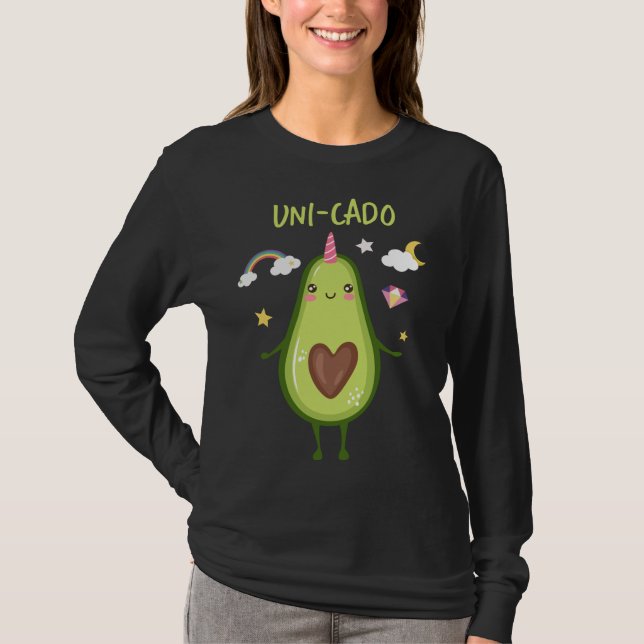 Camiseta Unicorn Avocado Guacamole Bravo Saudável Gordura V (Frente)