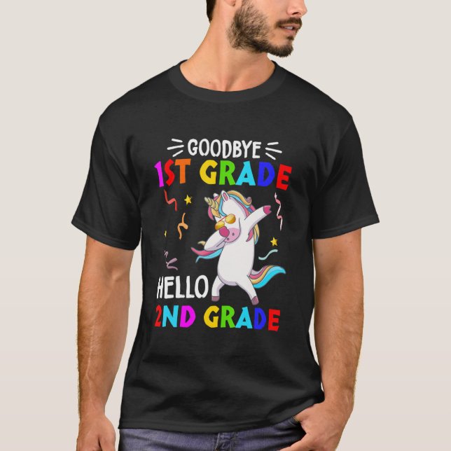Camiseta Unicorn Back To School Hello Second Grade Goodbye  (Frente)
