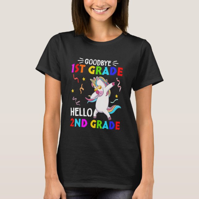 Camiseta Unicorn Back To School Hello Second Grade Goodbye  (Frente)