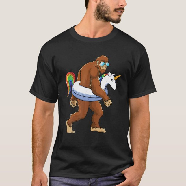 Camiseta Unicorn Bigfoot Sasquatch Party Boys Girls Fu (Frente)