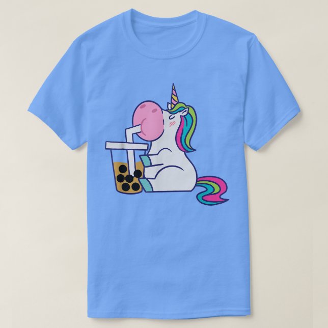 Camiseta Unicorn Bubble Tea Boba (Frente do Design)