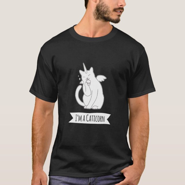 Camiseta Unicorn Cat Im Uma Pipoca Para Homens (Frente)