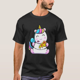 Camiseta Unicorn Coma Pizza Engraçada Comida Italiana Fast 