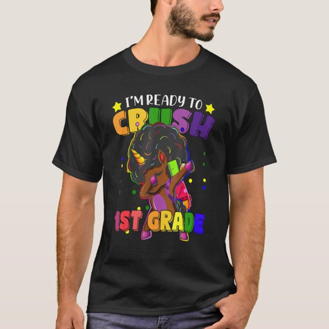 Camiseta Unicorn Crush Grade First Day School Dabbing Kinde (Frente)