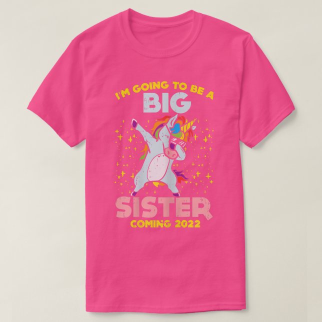 Camiseta Unicorn Dab Im Ser Big Sister 2022 Pregnan (Frente do Design)