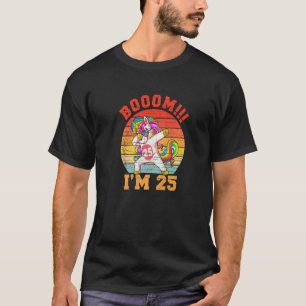 Camiseta Unicorn Dabbing Bday Retro Tenho 25 anos