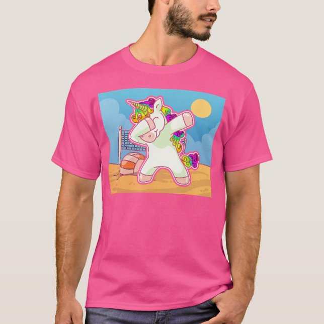 Camiseta Unicorn Dabbing Beach Voleibol (Frente)