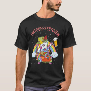 Camiseta Unicorn Dabbing E Bebendo Beer Happy Oktoberfes