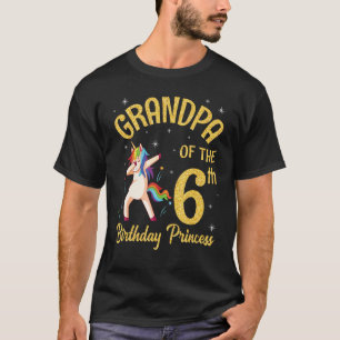 Camiseta Unicorn Dabbing Happy Avô Do Aniversário Da 6