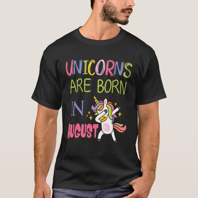 Camiseta Unicorn Dabbing Happy Birthday Unicorns São Nascer (Frente)
