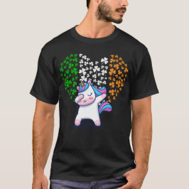 Camiseta Unicorn Dabbing love namorados Irish Flag