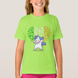 Camiseta Unicorn Dabbing love namorados Irish Flag