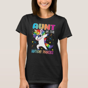 Camiseta Unicorn Dabbing tia Da Princesa de Aniversário