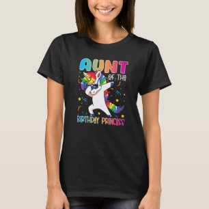 Camiseta Unicorn Dabbing tia Da Princesa de Aniversário