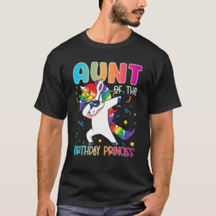 Camiseta Unicorn Dabbing tia Da Princesa de Aniversário