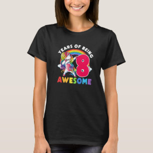 Camiseta Unicorn de 8 anos Dab 8. Birthday Girl Unicorn
