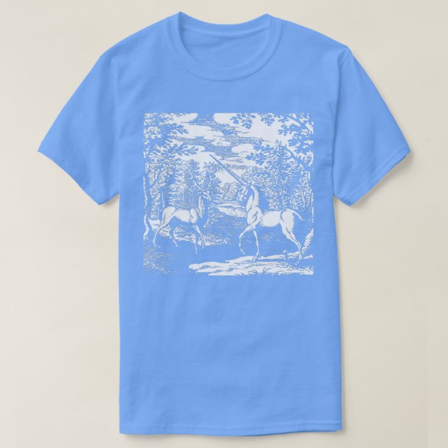 Camiseta Unicorn Deer Magic Romantic Antique Folktale Vinta (Frente do Design)