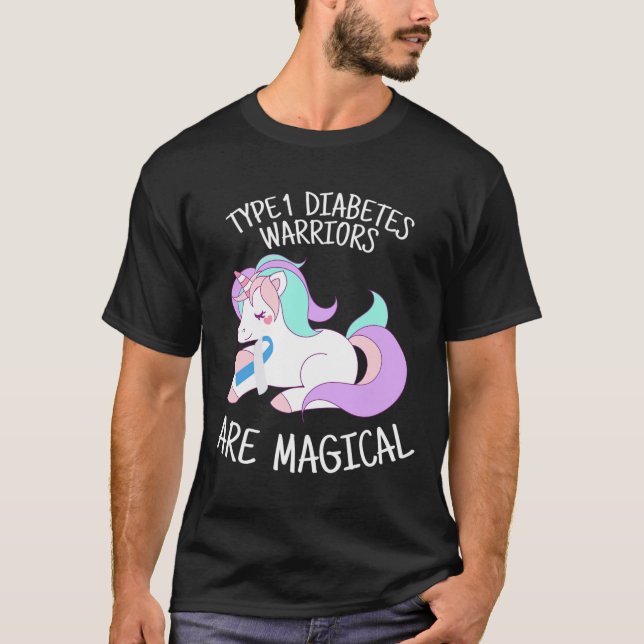 Camiseta Unicorn Diabetes Warrior Gift  (Frente)