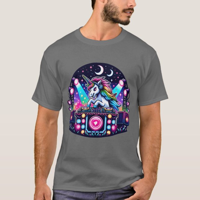 Camiseta Unicorn DJ Rocking Music Festival boy (Frente)