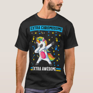 Camiseta Unicorn Down syndrome awareness extra chromosome e