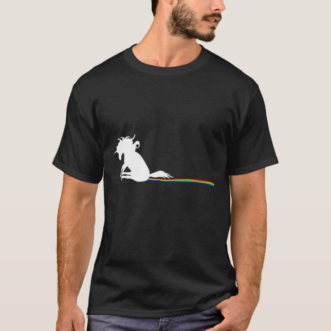 Camiseta Unicorn Dragging Rainbows Funny Adult S  (Frente)