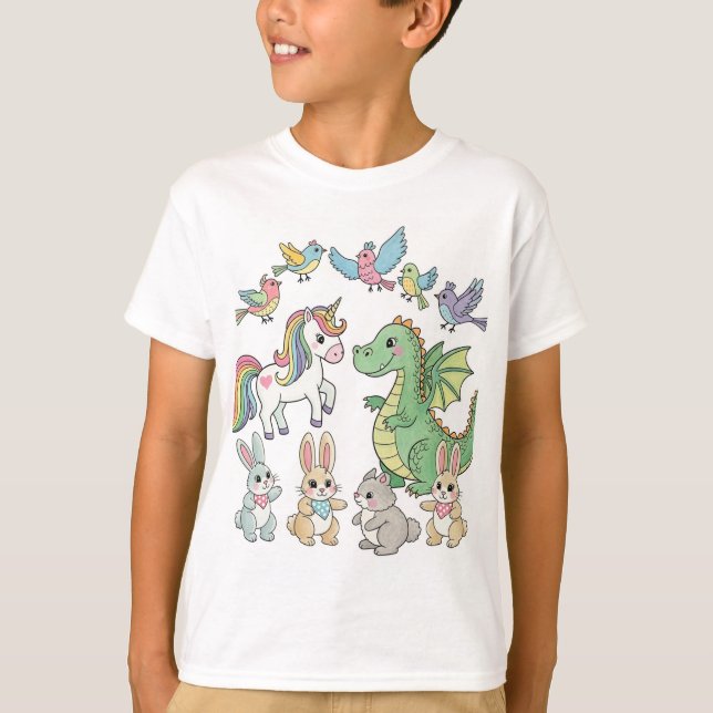 Camiseta Unicorn & Dragon Tee for Kids – Double Design! (Frente)