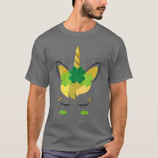 Camiseta Unicorn Face Dia de São Patrício Irlandesas Rapari