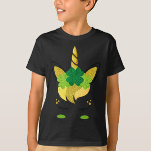 Camiseta Unicorn Face Dia de São Patrício Irlandesas Rapari
