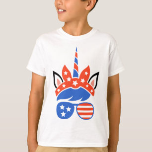 Camiseta Unicorn Face Eyelashes Gles 4 De Julho Independent