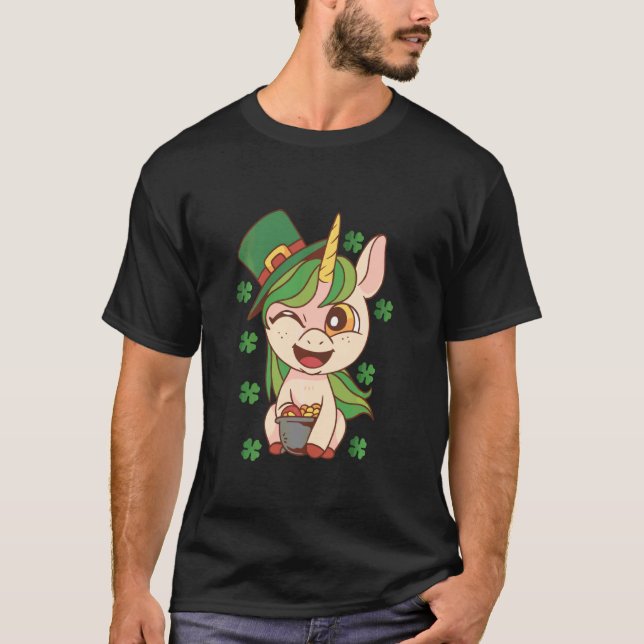 Camiseta Unicorn Face Rua Irlandesa Patricku2019s (Frente)