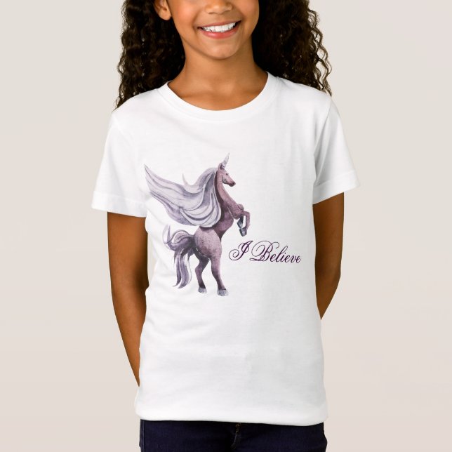 Camiseta Unicorn Fantasy | Corante mágico roxo (Frente)