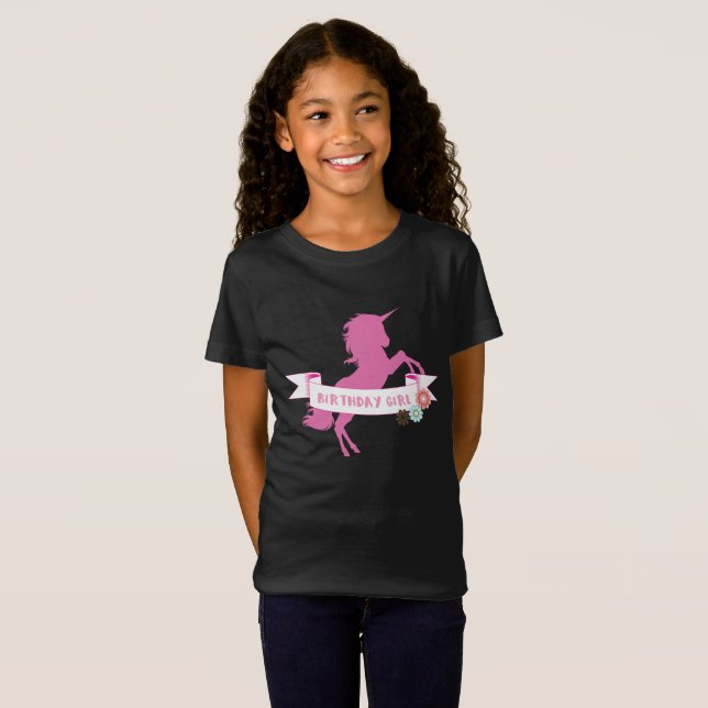 Camiseta Unicorn Girls Birthday Unicorn Lovers (Frente Completa)