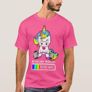 Camiseta Unicorn Gym Instalando Músculos Unicórnio