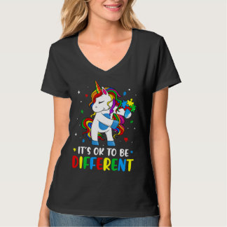 Camiseta Unicorn Its Ok To Be Different Autism Awareness Fo